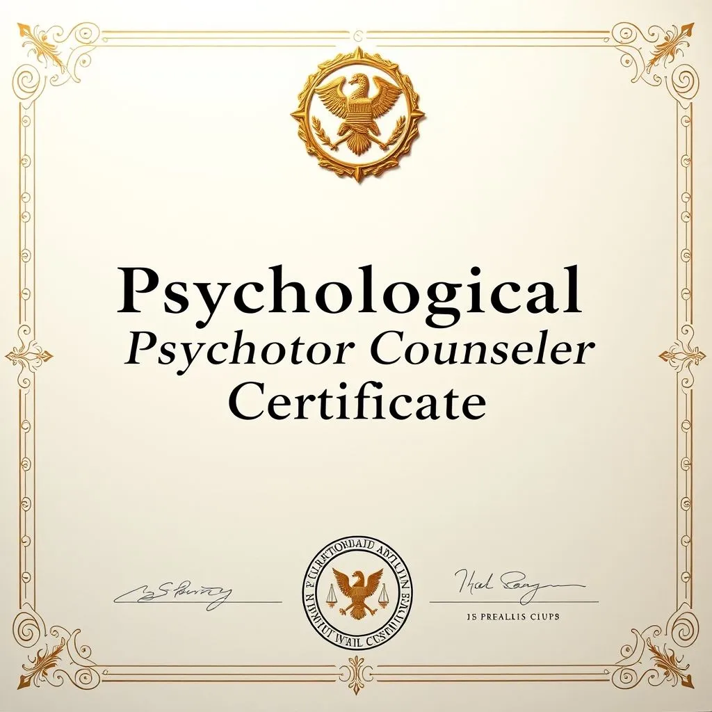 心理咨询师证书图片