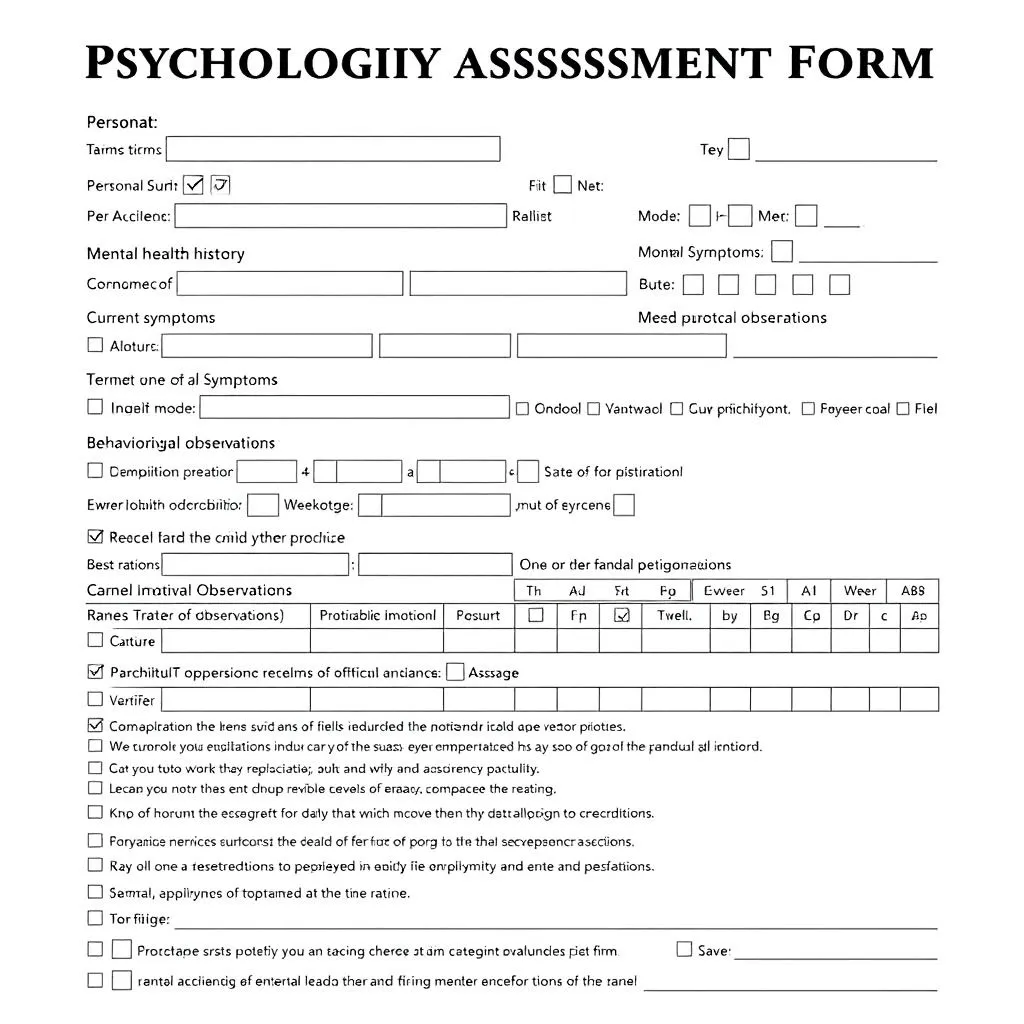 心理咨询评估表