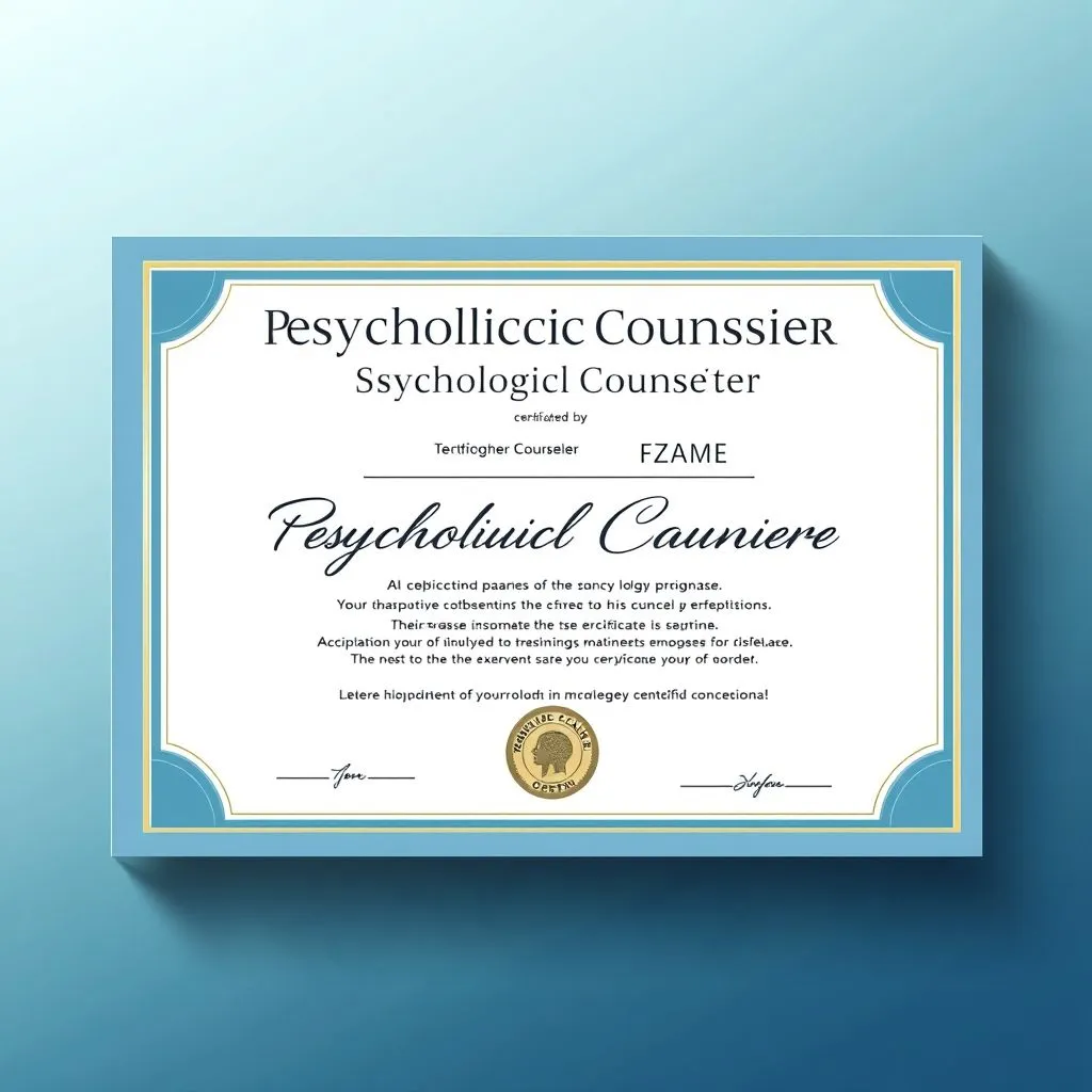 心理咨询师 证书