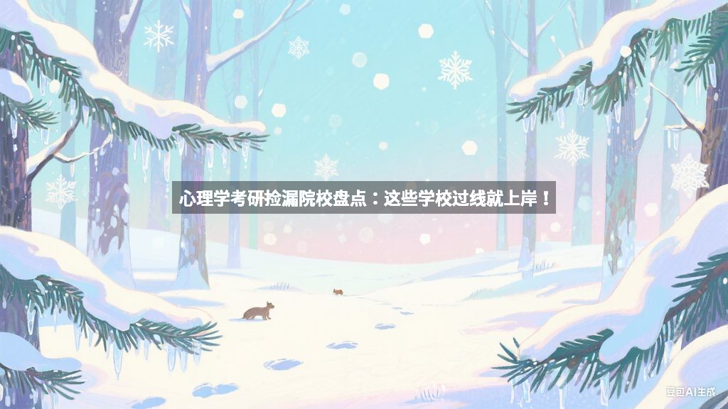 心理学考研捡漏院校盘点：这些学校过线就上岸！