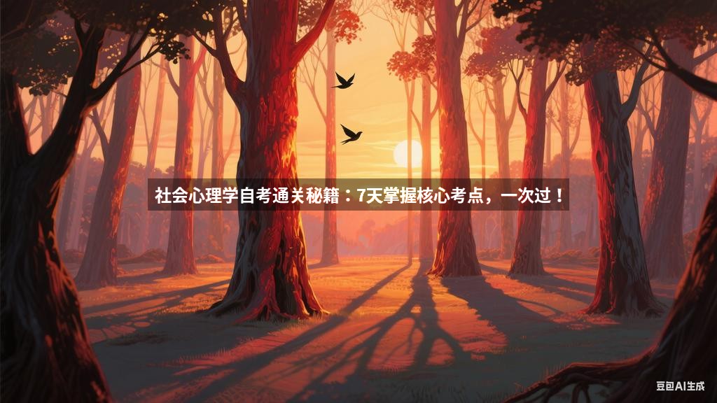 社会心理学自考通关秘籍：7天掌握核心考点，一次过！
