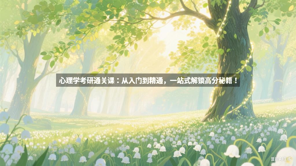 心理学考研通关课：从入门到精通，一站式解锁高分秘籍！