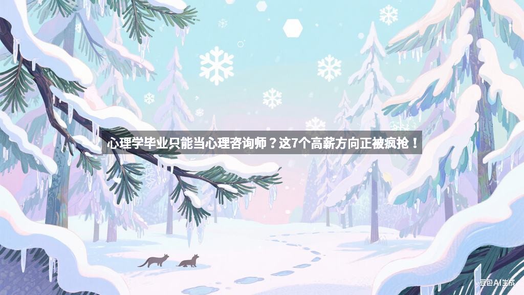 心理学毕业只能当心理咨询师？这7个高薪方向正被疯抢！