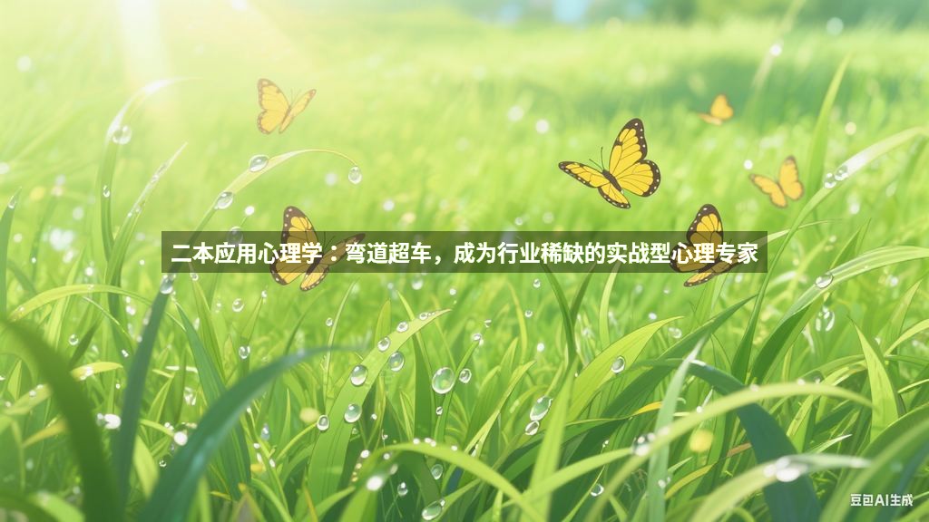 二本应用心理学：弯道超车，成为行业稀缺的实战型心理专家