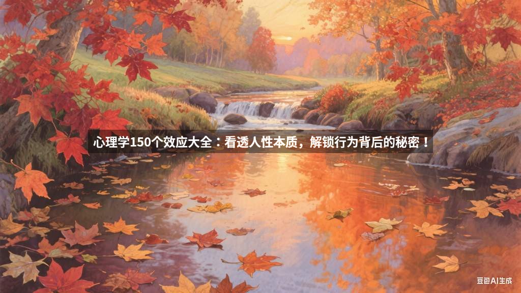 心理学150个效应大全：看透人性本质，解锁行为背后的秘密！