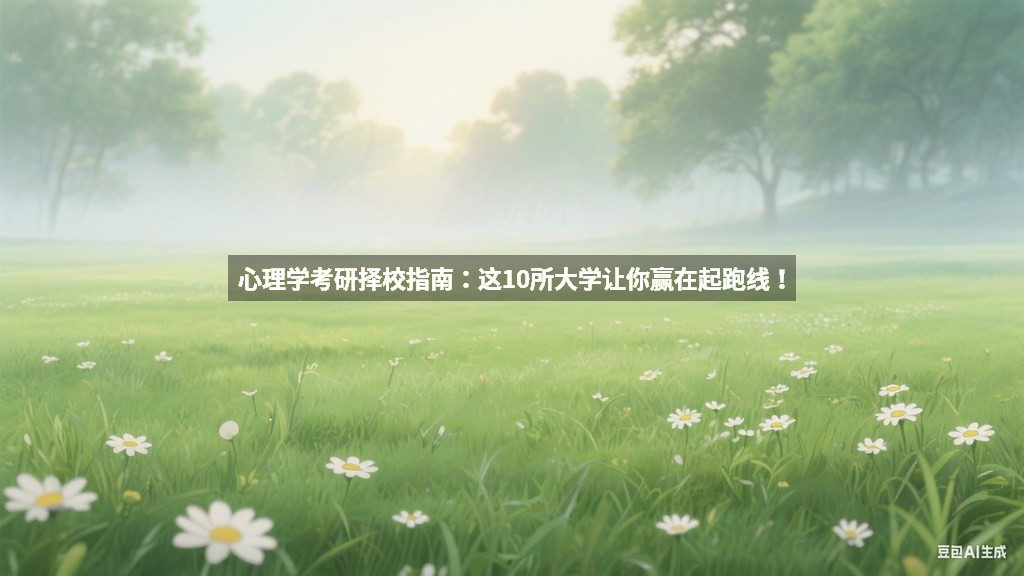 心理学考研择校指南：这10所大学让你赢在起跑线！