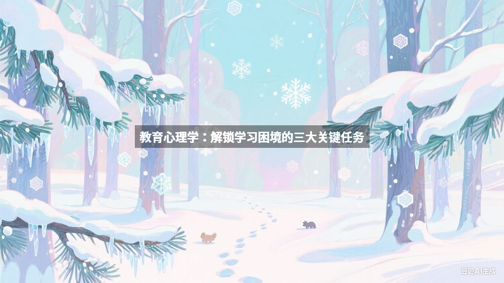 教育心理学：解锁学习困境的三大关键任务
