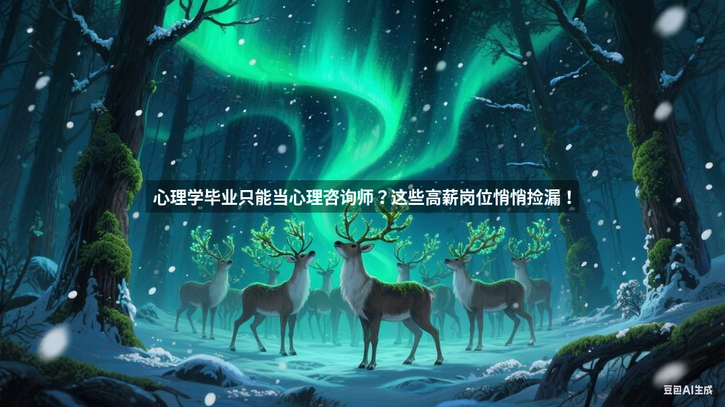 心理学毕业只能当心理咨询师？这些高薪岗位悄悄捡漏！