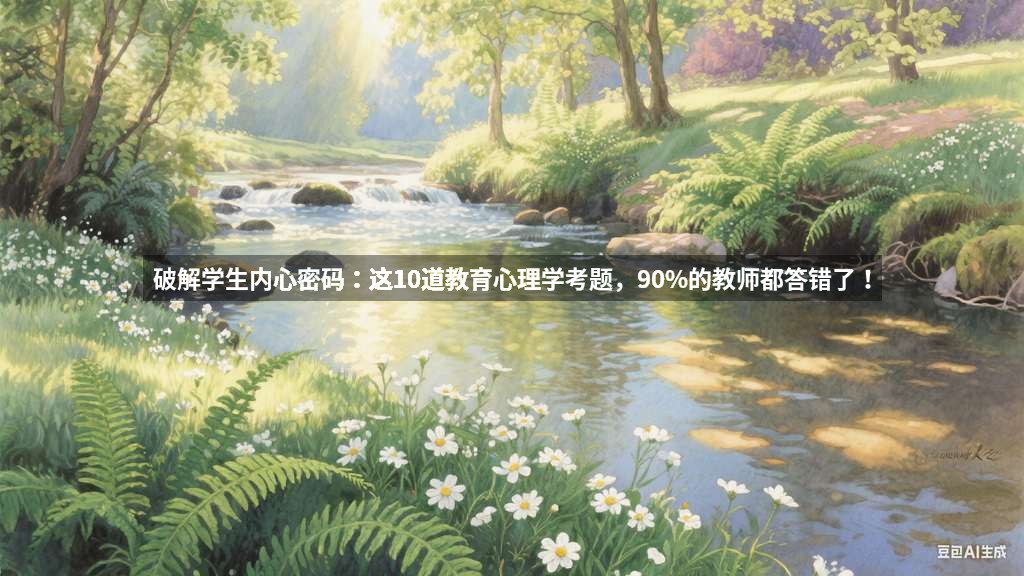 破解学生内心密码：这10道教育心理学考题，90%的教师都答错了！
