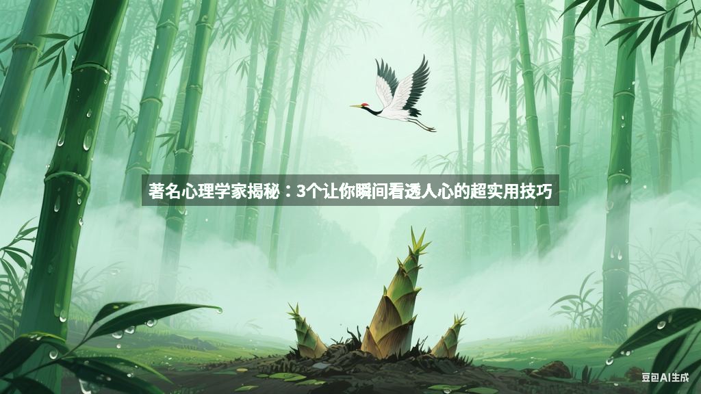 著名心理学家揭秘：3个让你瞬间看透人心的超实用技巧