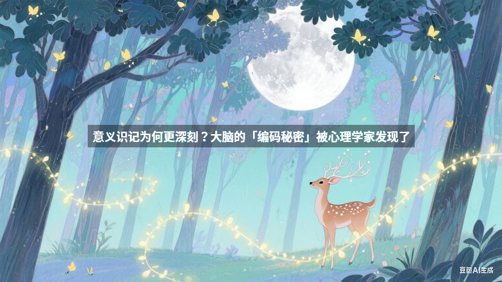 意义识记为何更深刻？大脑的「编码秘密」被心理学家发现了