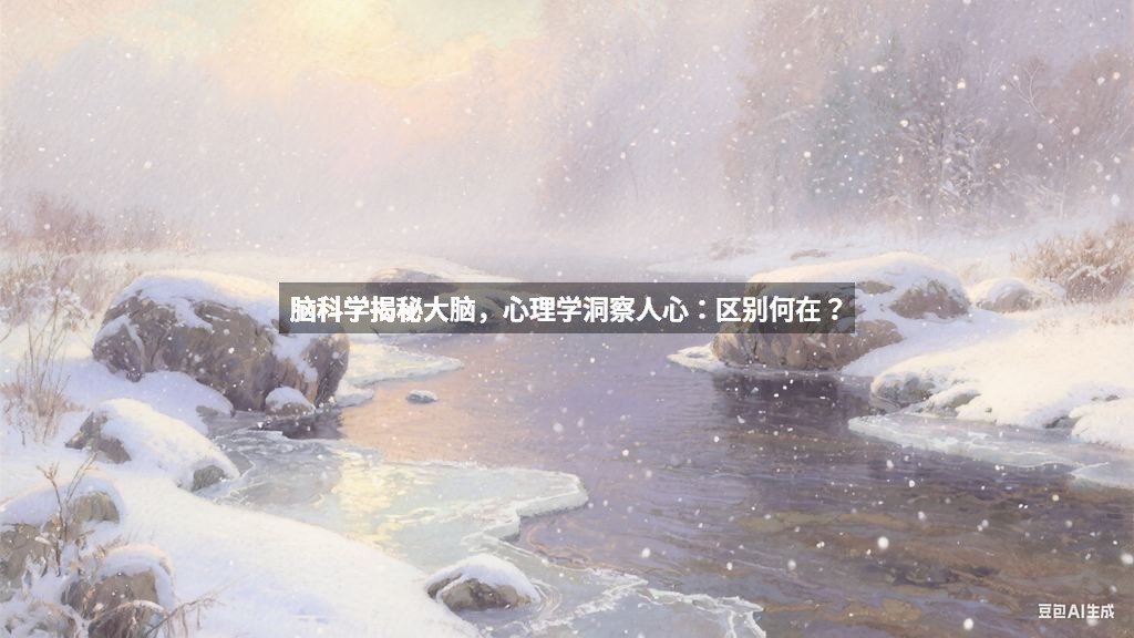 脑科学揭秘大脑，心理学洞察人心：区别何在？