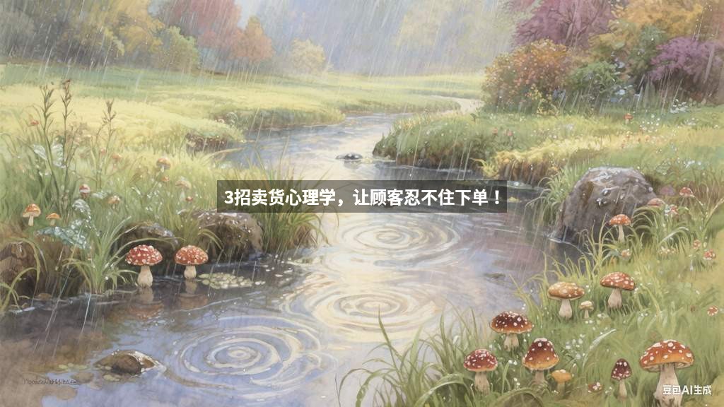 3招卖货心理学，让顾客忍不住下单！