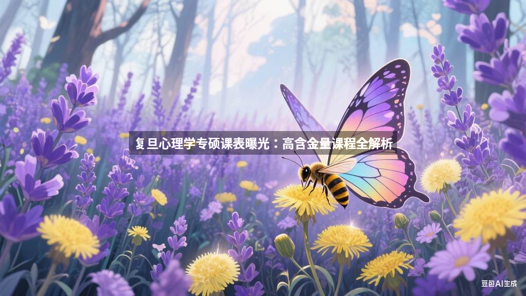 复旦心理学专硕课表曝光：高含金量课程全解析