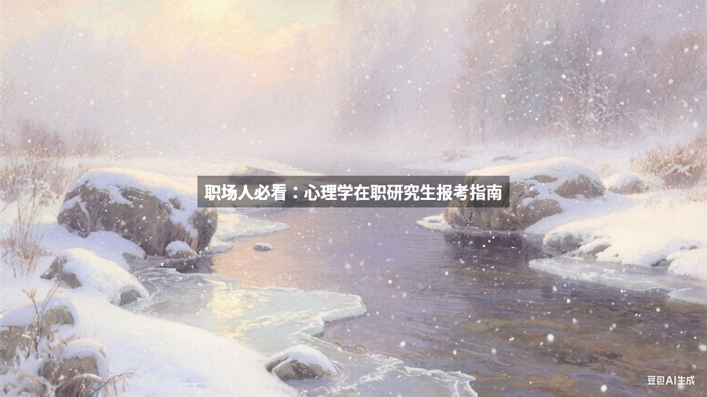 职场人必看：心理学在职研究生报考指南