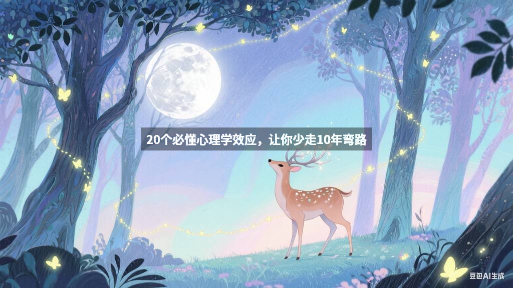 20个必懂心理学效应，让你少走10年弯路