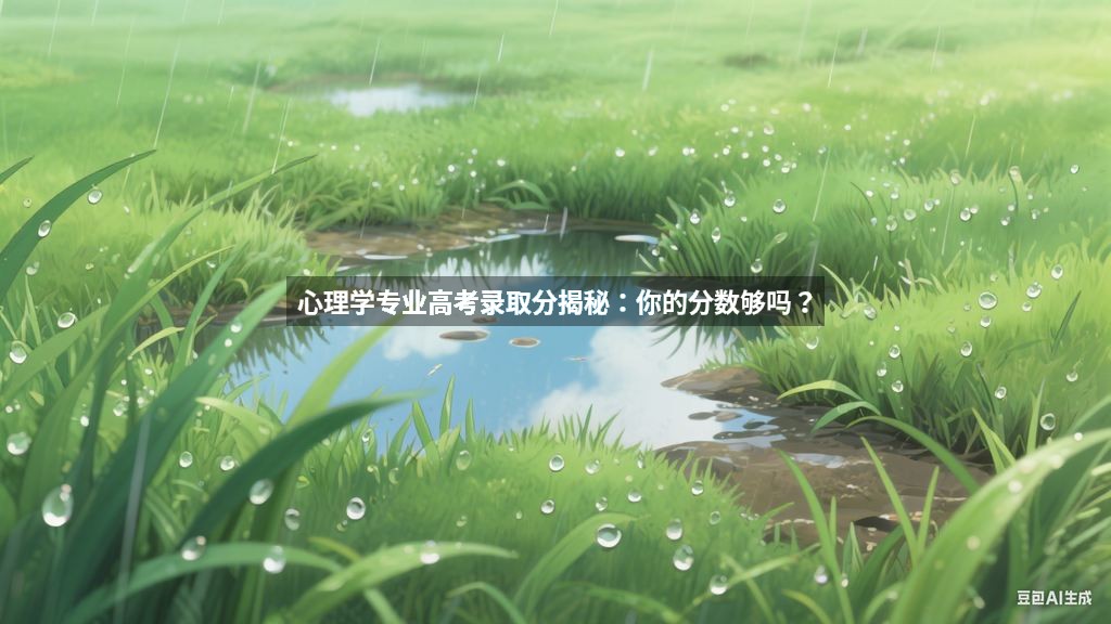 心理学专业高考录取分揭秘：你的分数够吗？