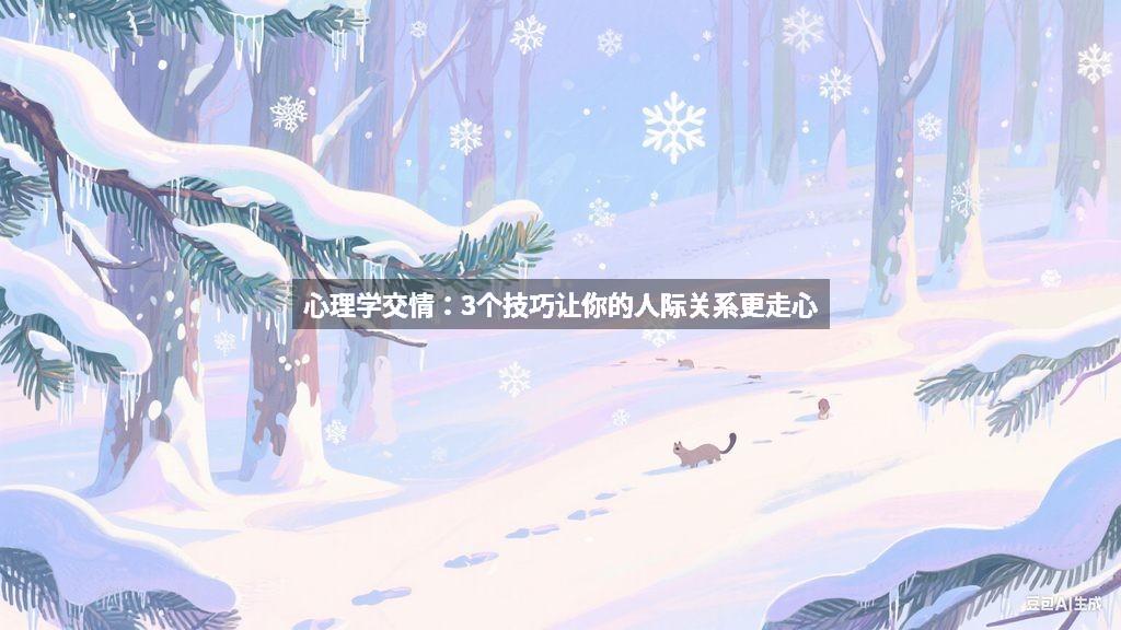 心理学交情：3个技巧让你的人际关系更走心