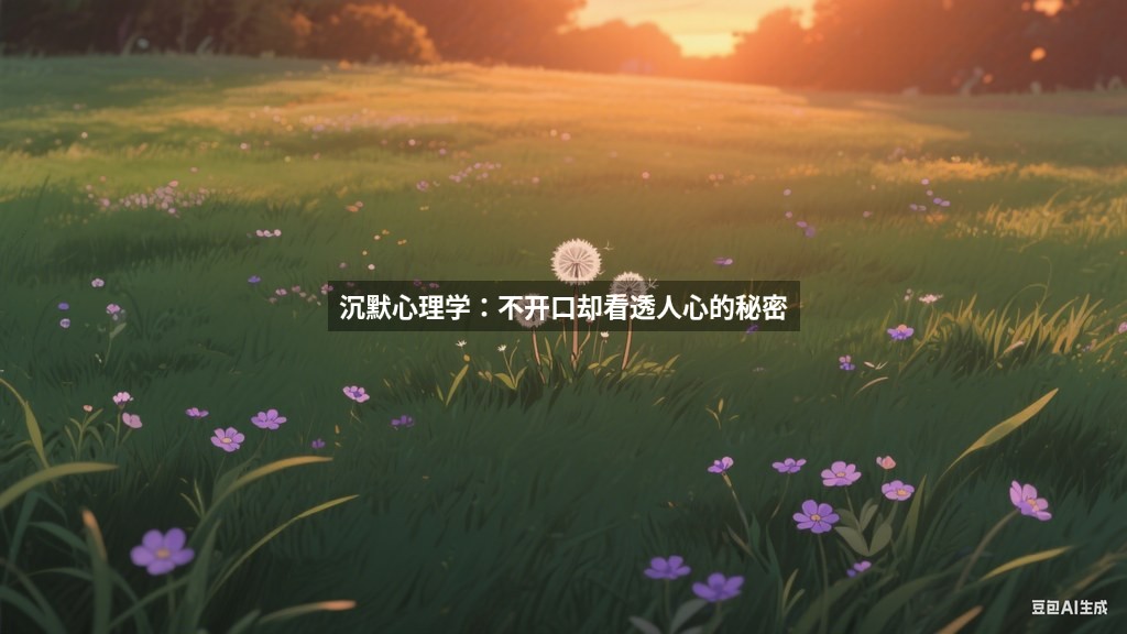 沉默心理学：不开口却看透人心的秘密