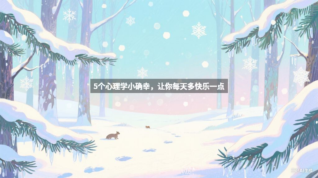 5个心理学小确幸，让你每天多快乐一点
