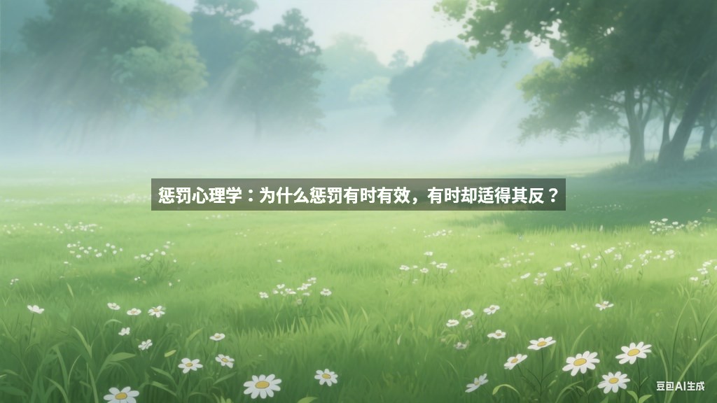 惩罚心理学：为什么惩罚有时有效，有时却适得其反？