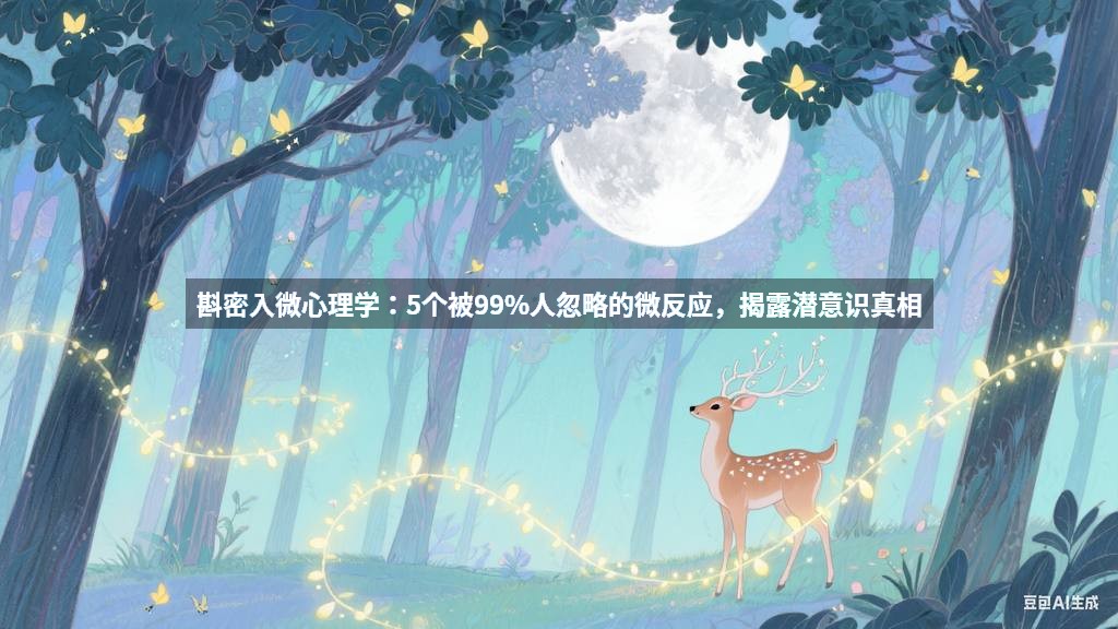 斟密入微心理学：5个被99%人忽略的微反应，揭露潜意识真相