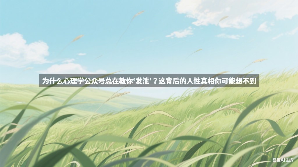 为什么心理学公众号总在教你‘发泄’？这背后的人性真相你可能想不到