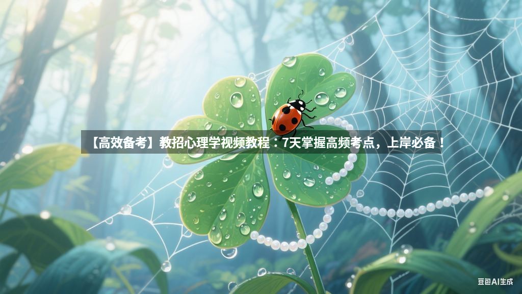 【高效备考】教招心理学视频教程：7天掌握高频考点，上岸必备！