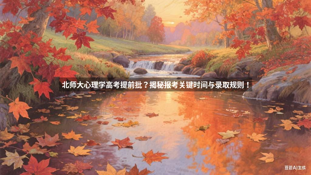 北师大心理学高考提前批？揭秘报考关键时间与录取规则！