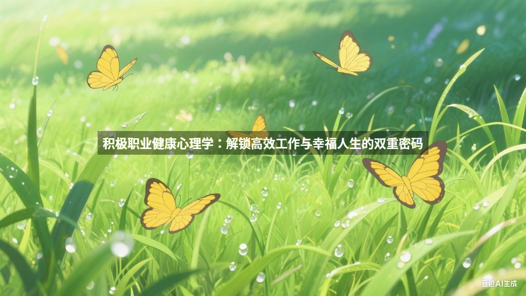 积极职业健康心理学：解锁高效工作与幸福人生的双重密码