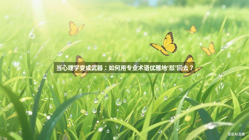 当心理学变成武器：如何用专业术语优雅地‘怼’回去？
