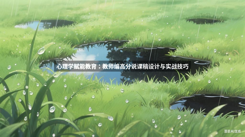 心理学赋能教育：教师编高分说课稿设计与实战技巧