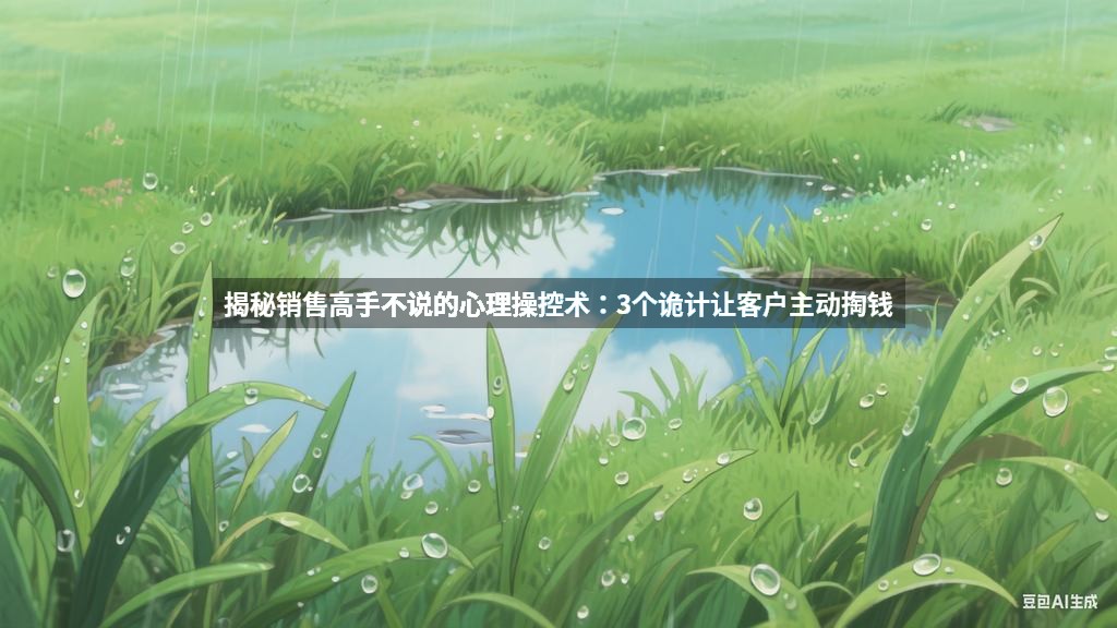 揭秘销售高手不说的心理操控术：3个诡计让客户主动掏钱
