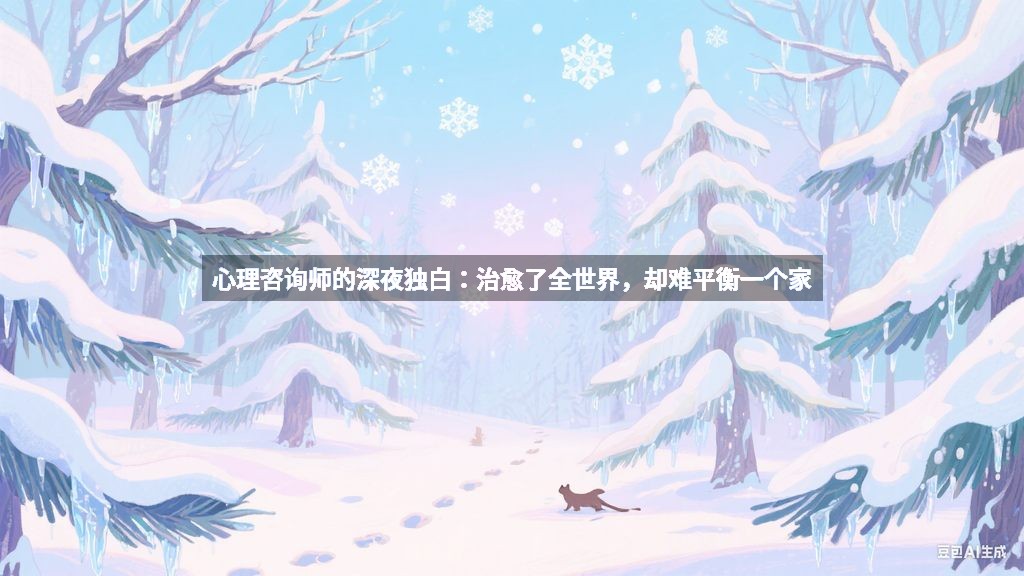 心理咨询师的深夜独白：治愈了全世界，却难平衡一个家