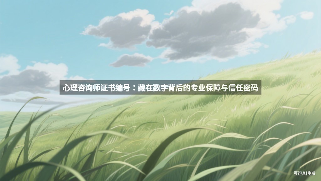 心理咨询师证书编号：藏在数字背后的专业保障与信任密码