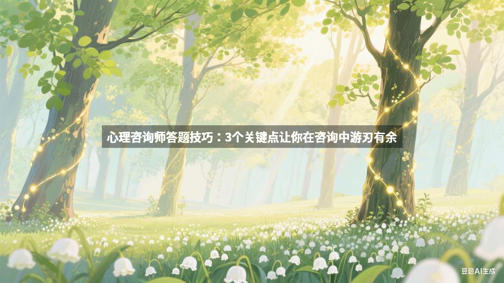 心理咨询师答题技巧：3个关键点让你在咨询中游刃有余